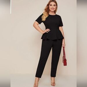💥Womens Plus Size | 🆕️ One piece Black Jumpsuit              Rj0923-5